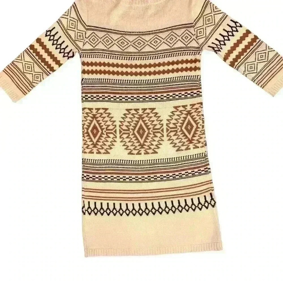 THML sweater dress 3/4 sleeve Southwestern Aztec Size Small EXC CON - Picture 6 of 6